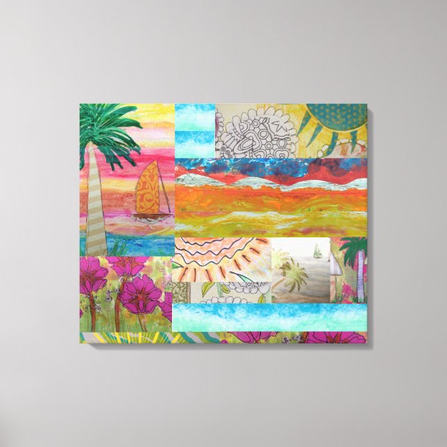 Impression en toile étirée Abstraite tropicale (Recto)