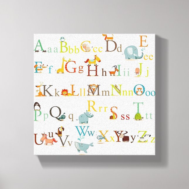 Impression en toile étirée - Alphabet coloré (Recto)
