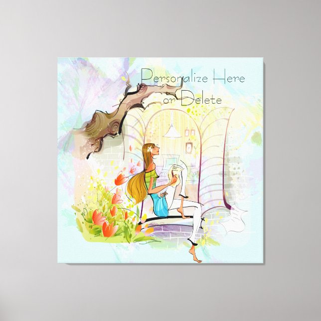Impression en toile étirée pour fille et arbre con (Recto)