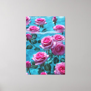 Impression en toile étirée rose Aqua