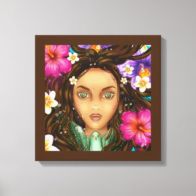 Impression en toile étirée Ukuli'i ka Pua 16x16" (Recto)