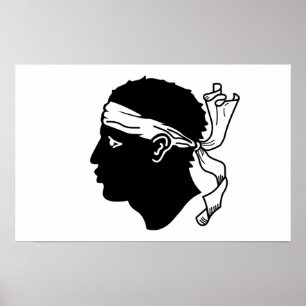 Impression encadrée avec Drapeau de Corse, France