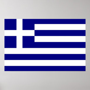 Impression encadrée avec Drapeau de Grèce