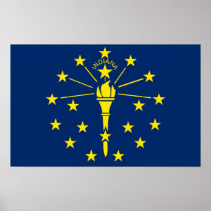 Impression encadrée avec Drapeau de l'Indiana, U.S