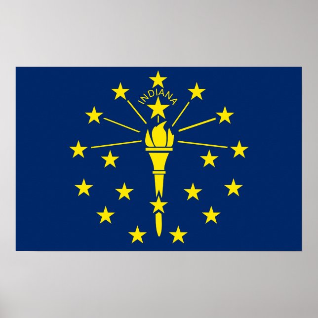 Impression encadrée avec Drapeau de l'Indiana, U.S (Devant)
