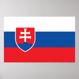 Impression encadrée avec Drapeau de Slovaquie