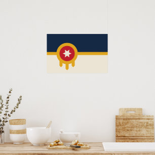 Impression encadrée avec Drapeau de Tulsa, Oklahom