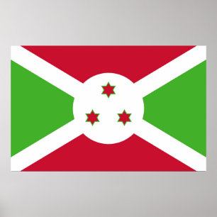 Impression encadrée avec Drapeau du Burundi