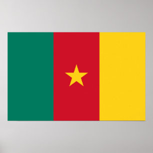 Impression encadrée avec Drapeau du Cameroun