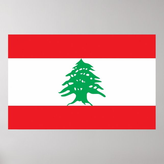 Impression encadrée avec Drapeau du Liban (Devant)
