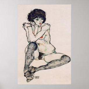 Impression expressionniste d'Egon Schiele Sitzende