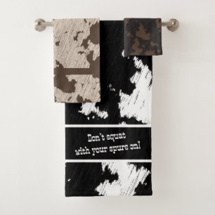 Impression Faux Vache Noir, Blanc, Brown et Crème