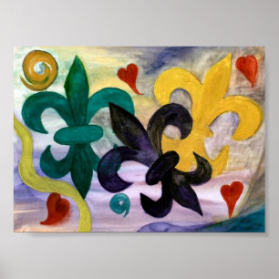 Impression Fleur de lis Mardi Gras