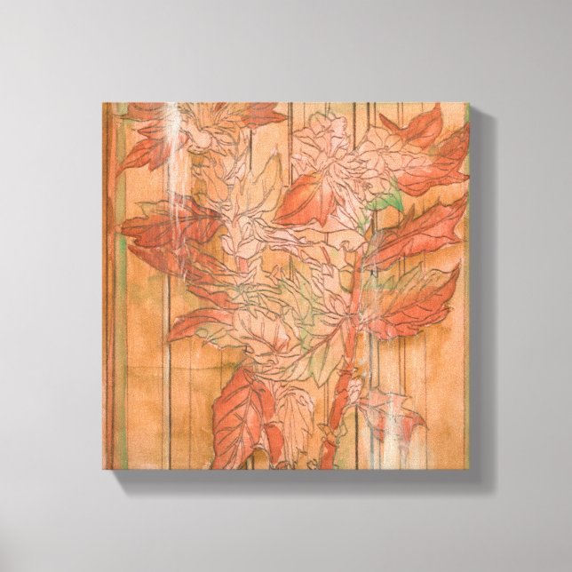 Impression florale orange moderne sur Arrière - pl (Recto)