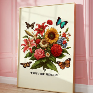 Impression Florale Papillon "Faire Confiance au Pr