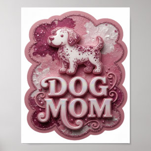 Impression fraîche argentée DOG MOM
