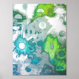 Impression géométrique à l'huile d'argent