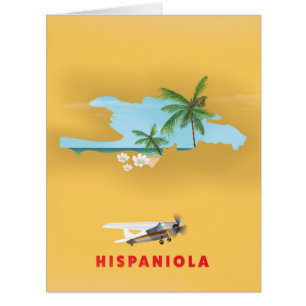 Impression illustrée de la carte d'Hispaniola.