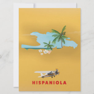 Impression illustrée de la carte d'Hispaniola.