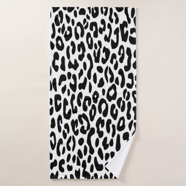 Impression léopard noir et blanc classique (Serviette de bain)