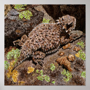 Impression Lizard à cornes