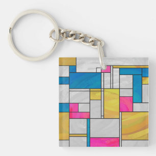 Impression Mondrial jaune rose