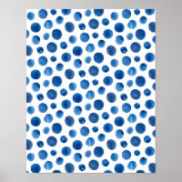 Impression motif bleu. Pois de la marine aquarelle