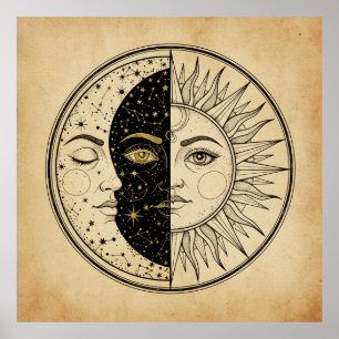 Impression mystique de style carte de tarot Soleil
