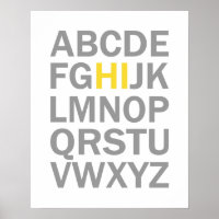 Impression ou affiche Alphabet HI