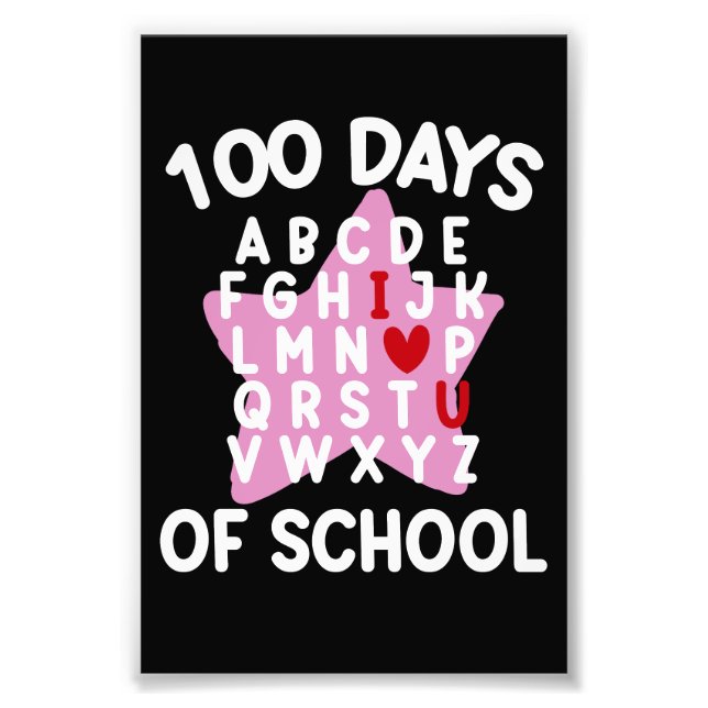 Impression Photo 100 Jours D'Alphabet Scolaire 100E Jour Enseignant (Devant)