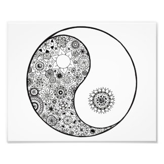 Impression Photo 10x8 Belle main illustrée Yin Yang Art