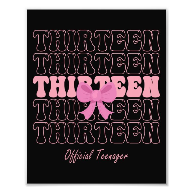 Impression Photo 13 ans Coquette rose Bow Officielle Adolescent 13 (Devant)