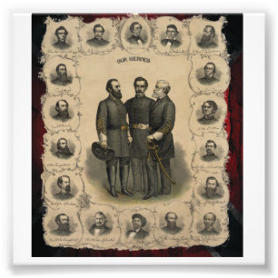 Impression Photo 🎖️ ⚔️ 1860 Héros de guerre civile USA Sud