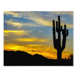Impression Photo 1996-2-Arizona Désert au coucher du soleil avec Sa