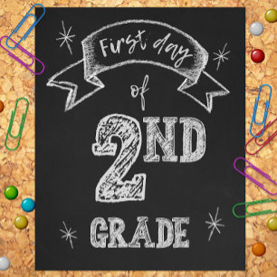 Impression Photo 1er jour de 2e année, 1er jour Retour à l'école