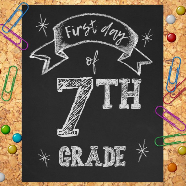 Impression Photo 1er jour de 7e année, 1er jour Retour à l'école (Créateur téléchargé)