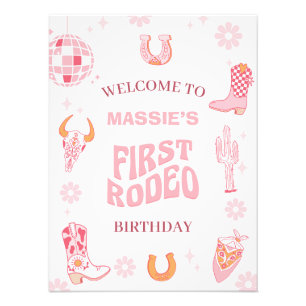 Impression Photo 1ère Affiche de bienvenue d'anniversaire Retro Pin
