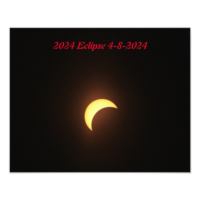 Impression Photo 2024 Eclipse 4-8-2024 sur une journée historique (Devant)