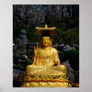 Impression photo 24×30 Bouddha doré Jeju-do Corée