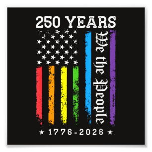 Impression Photo 250 Ans de Drapeau de Fierté LGBT Américain 250e A
