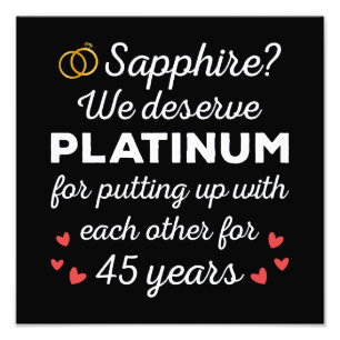 Impression Photo 45e anniversaire du Mariage I - Sapphire Funny Cou