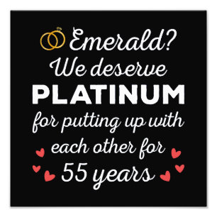 Impression Photo 55e anniversaire du Mariage I - Emerald Funny Coup