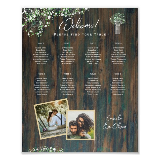 Impression Photo 8 Table SIÈGE PHOTOGRAPHIQUE Rustique en bois (Devant)