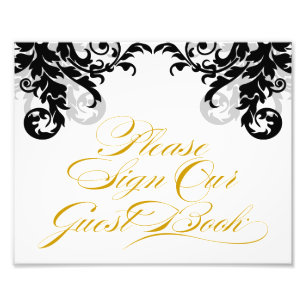 Impression Photo 8x10 Flourish Signe Notre Livre d'Invité pour Fram