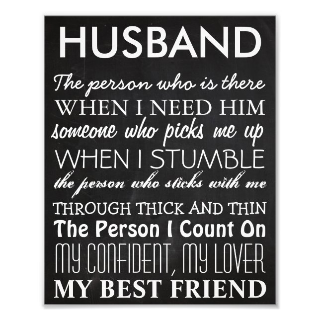 Impression Photo 8x10 Mariage Mari Word Art Collage House Règles (Devant)