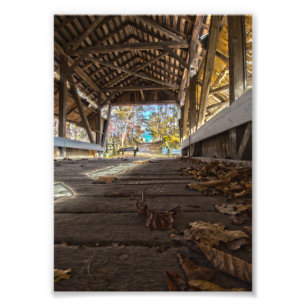 Impression Photo À l'intérieur du Mink Hollow Covered Bridge, Ohio