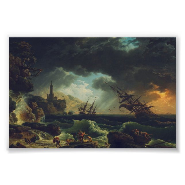 Impression Photo A Shipwreck in Stormy Seas by Claude-Joseph Vernet (Devant)