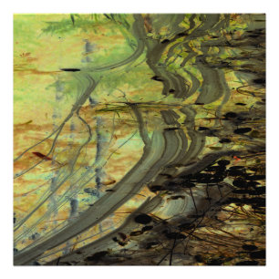 Impression Photo "Above a Beaver Dam II" Abstractly Enhanced Pond