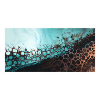 Impression Photo Abstract Acryl Cells Art Cyan Copper