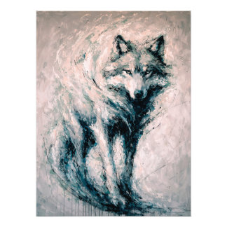 Impression Photo Abstract Wolf Painting